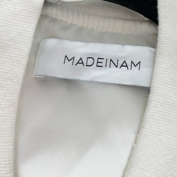 Madeinam Jill Bomber Puffer Jacket Winter Coat Oversized Satin Shine white XS - Picture 11 of 16